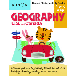 Geography U.S. and Canada Sticker Activity Book by Kumon