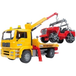 MAN TGA Tow Truck with Cross Country Vehicle by Bruder