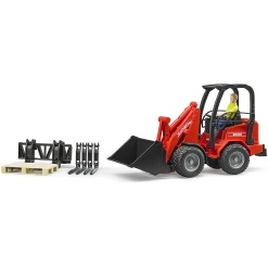 Schaeffer Compact Loader with Figure Accessories by Bruder