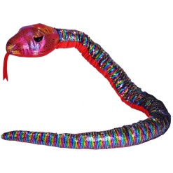 Red Rainbow Sequin Snake 54 by Wild Republic