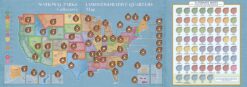 National Parks Commemorative Quarters Collectors Map 2010 2021 by Peter Pauper Press 1