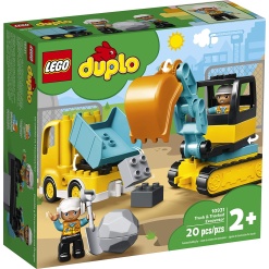 Duplo Construction Truck and Tracked Excavator by