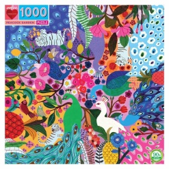 Peacock Garden 1000pc Puzzle by eeBoo